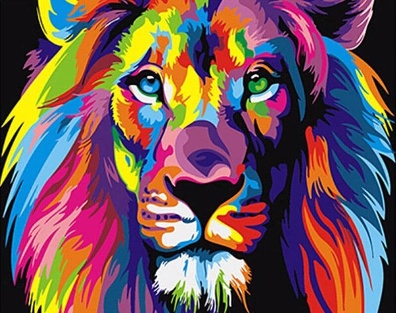 

Colorful Lions Animals – Paint By Numbers - 40*50CM, 501 Original