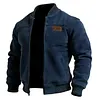 Men's Vintage Suede Stand Collar Jacket Baseball Collar Thin Jacket by Inlyline