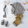 Kids Boys Baby Suits Toddler Plaid Outfits 3 Pcs
