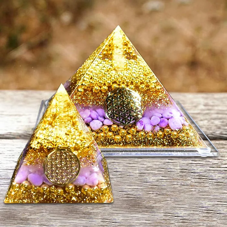Amethyst with Rose Quartz  Orgone Pyramid