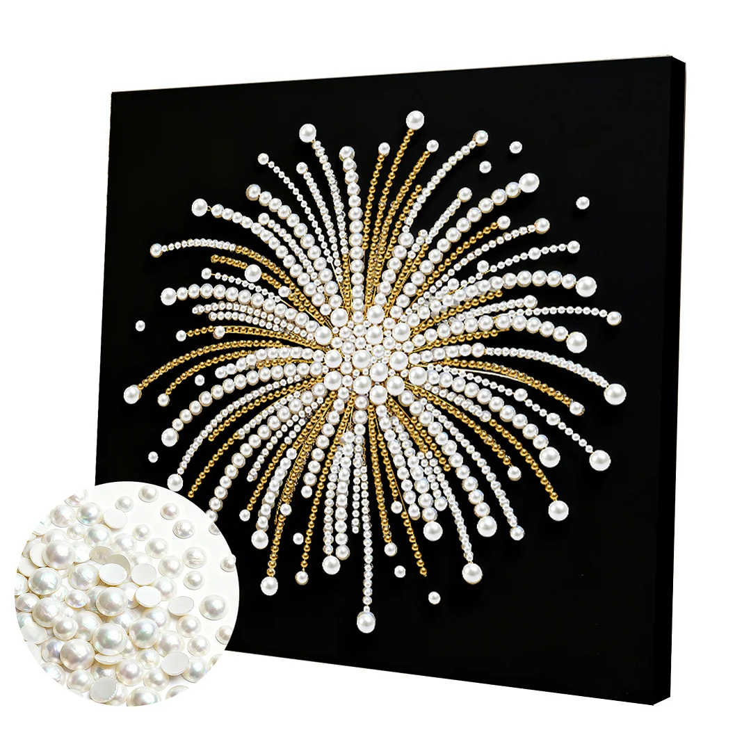 Fireworks DIY Pearl Diamond Art Kit for Adults Home Decor 25x25cm With Frame