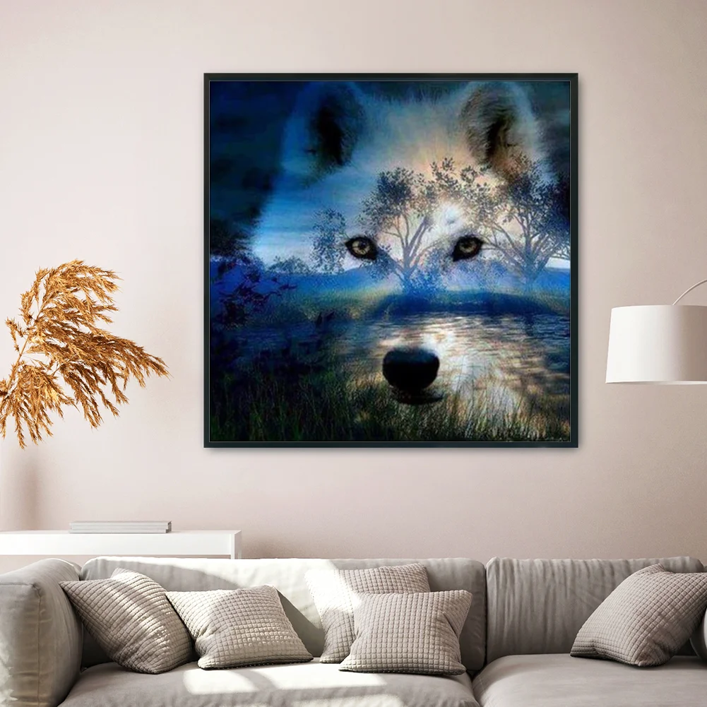 11CT Stamped Cross Stitch - Wolf(Canvas|50*50CM)