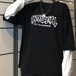 Cool Fashion Korean Streetwear Ladies Autumn Punk Tops Tees Women Printed Long Sleeve T Shirts Casual Hip Hop Clothing