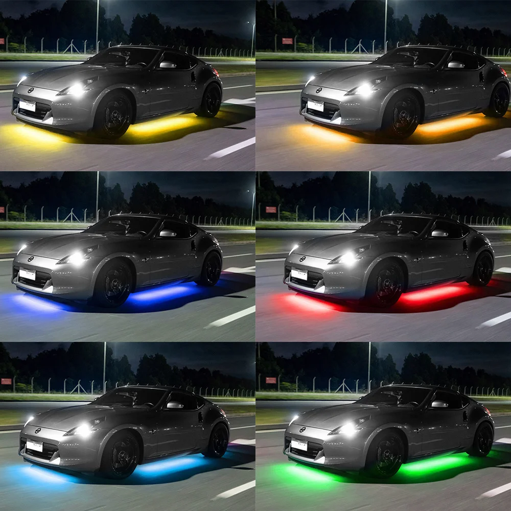Car modification colorful voice-activated chassis lights