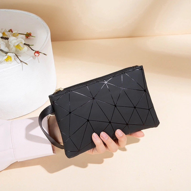 Women’s Stripe Solid Color Pu Leather Zipper Wallets