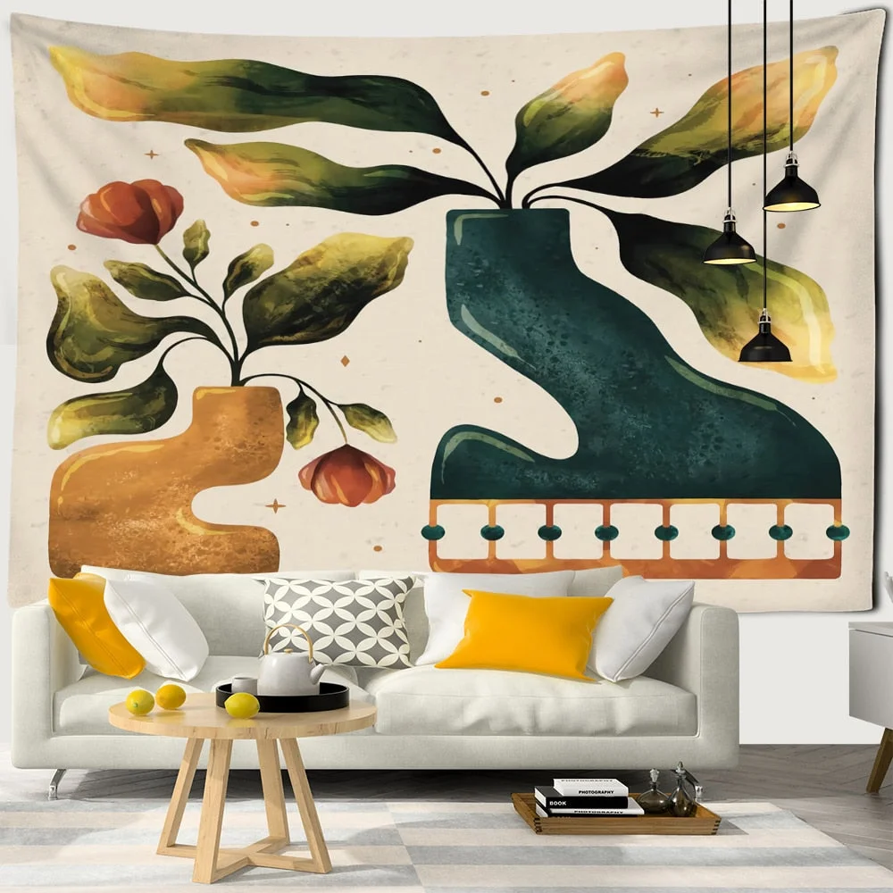 Bee Daisy Flower Pattern Tapestry Wall Hanging Bohemian Hippie Mandala Witchcraft Home Bedroom Dormitory Decor