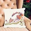 Flower Cat-Pillow Case-3 strands 11CT Stamped Cross Stitch-46*46CM