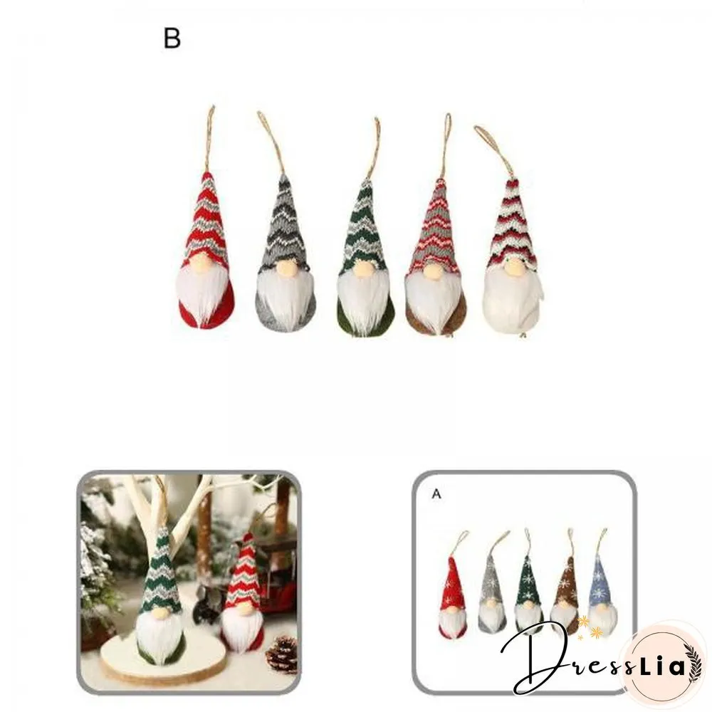 Nordic Style Wide Applying Long Mustache Handmade Santa Elf Hanging Christmas Ornaments