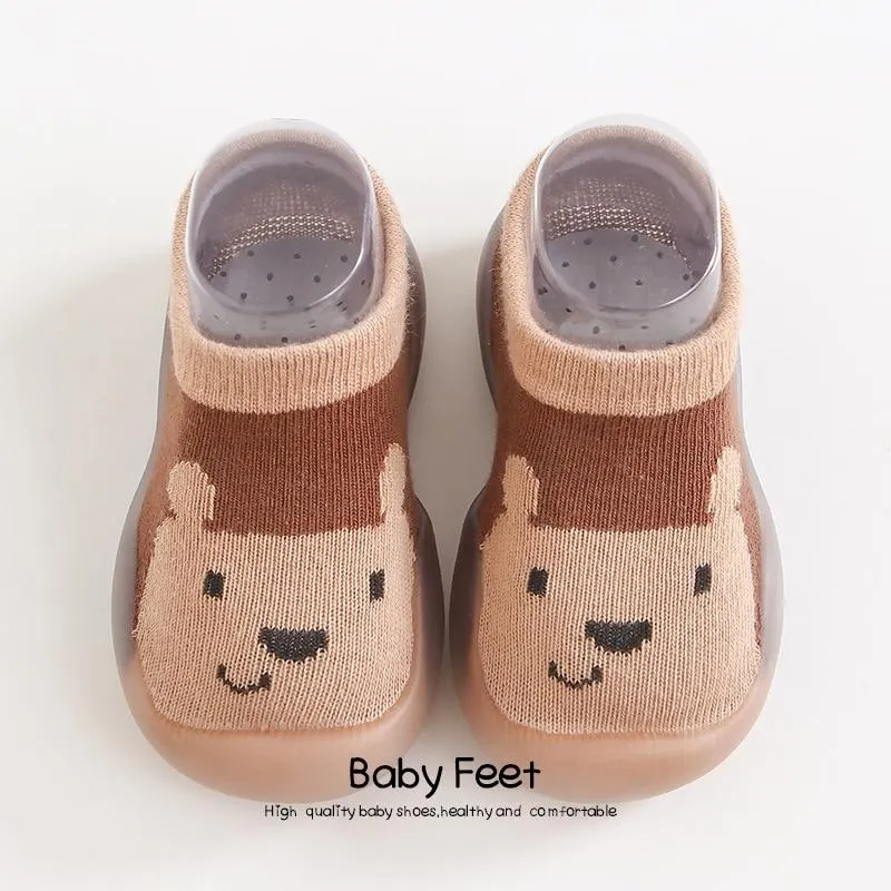 Unisex Baby Shoes First Shoes Toddler First Walkers Boy Soft Sole Rubber Outdoor Baby Shoes Cute Animal Baby Booties Anti-slip