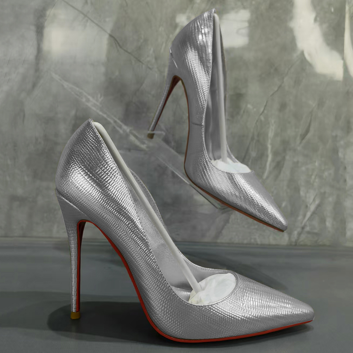 80mm/100mm/120mm Women's Classic Closed Pointed Toe Bridal Wedding Party Pumps Snakeskin-MERUMOTE