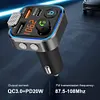 FM Transmitter Bluetooth-Compatible 5.0 PD 20W QC3.0 Hands-Free MP3 Player Radio