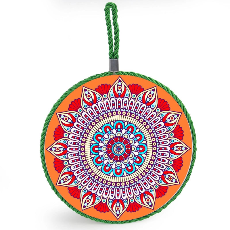 Factory Supply Thermal Transfer Printing 17cm Mandala Ceramic Heat Insulation Pot Mat Home Pot Mat European Style
