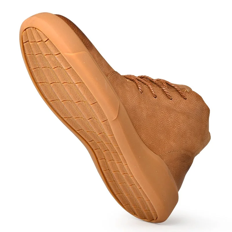 Winter Men Snow Boots Ankle Boots Man Leather Plush Warm Men Motorcycle Boots Autumn Outdoor Man Work Shoes Plus Size 37-47