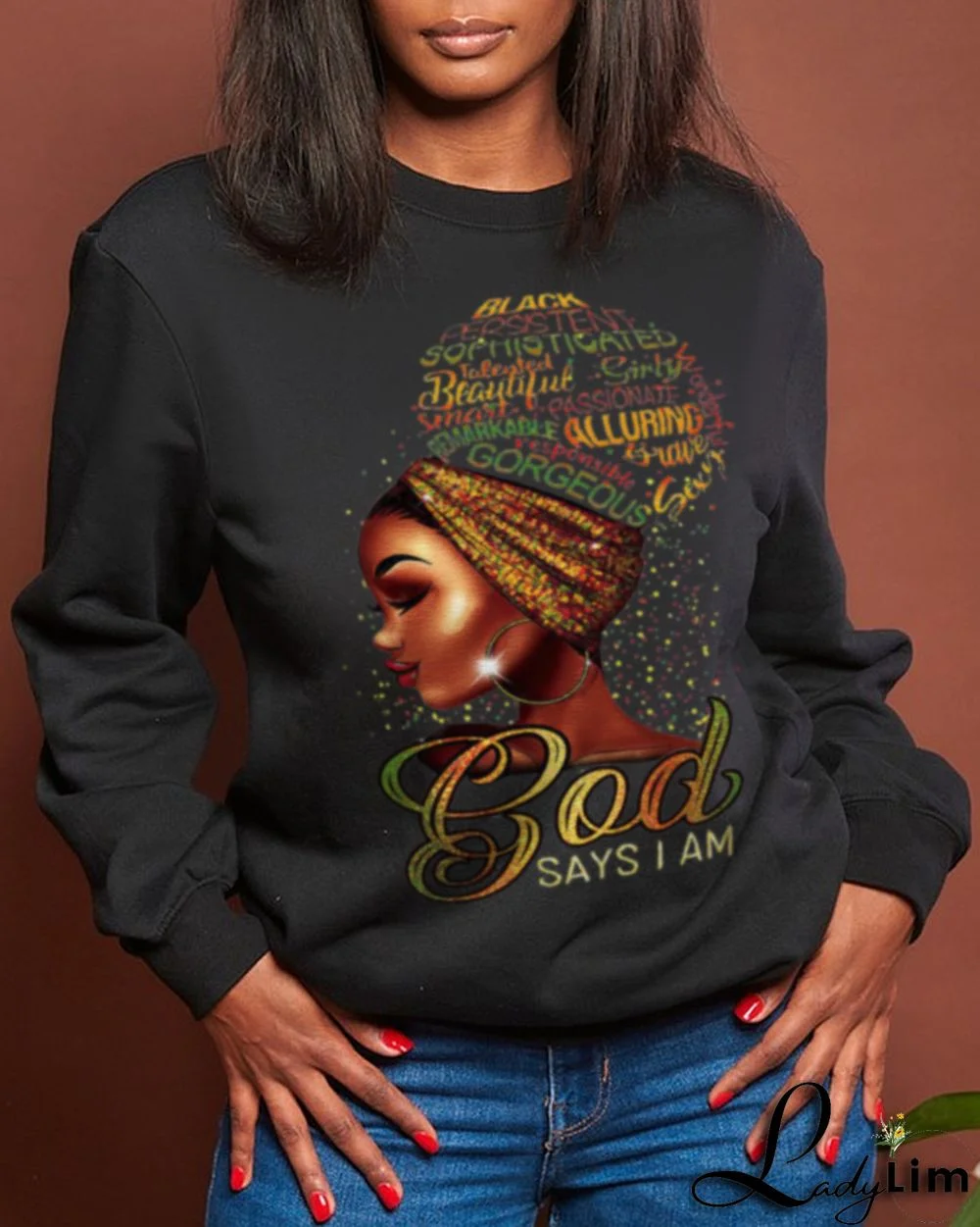 Blue Street Vintage Print Patchwork Letter O Neck Tops