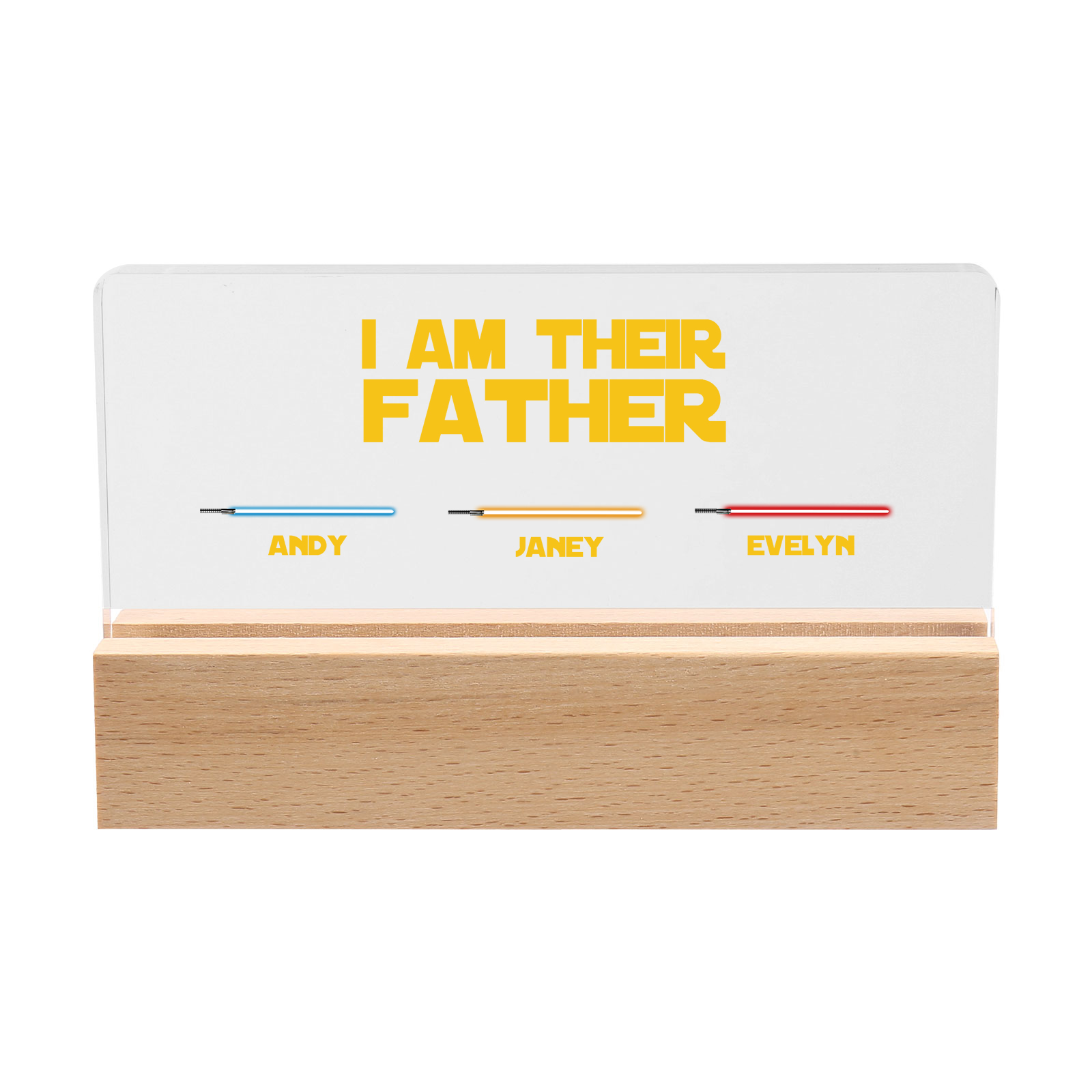 3 Names-Personalised Star Wars Logo Table Lamp-I am their dad-Father's Day Gift For Dad