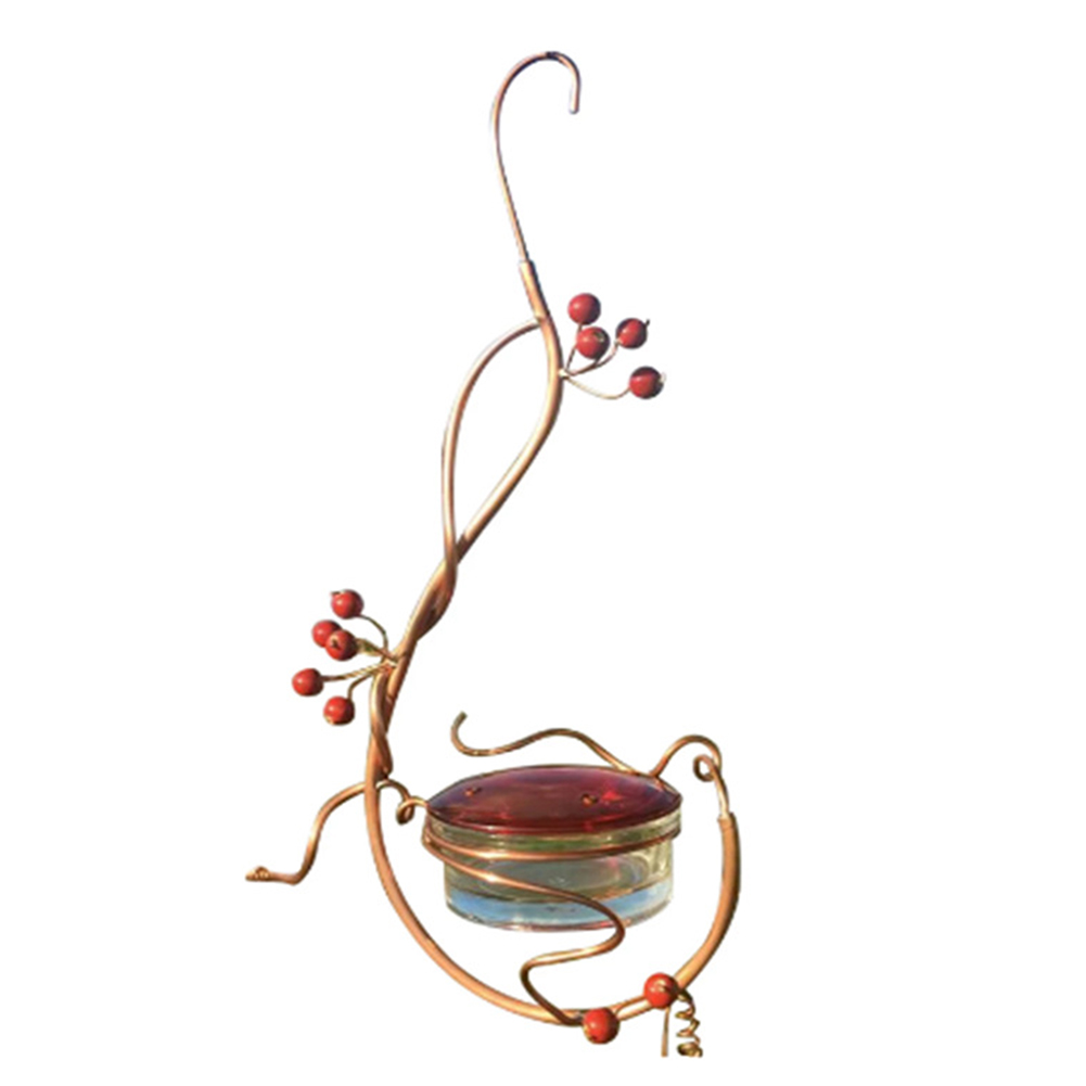 

Cranberry Metal Bird Feeder Bird Food Water Holder Container Garden Decor, 501 Original