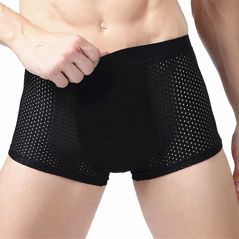 Aonga 5XL Plus Size Men's Panties Male Underpants Man Pack Shorts Boxers Underwear Slip  Bamboo Hole Breathable Modal  Mens Boxer