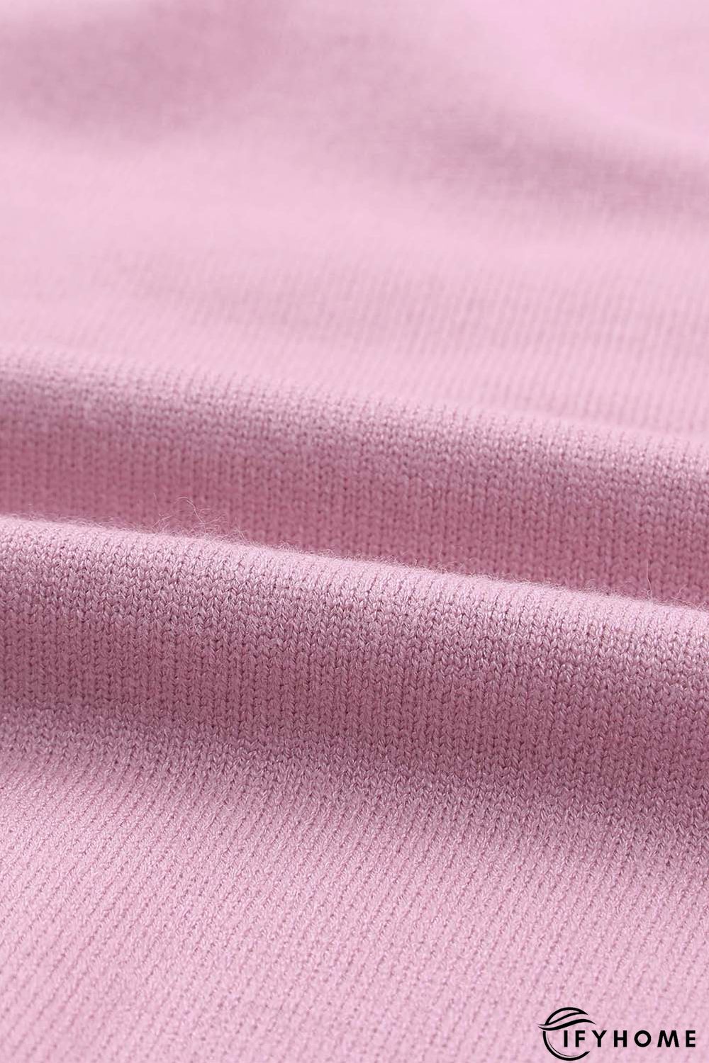 Pink Lace Splicing Knitted Sweater | IFYHOME