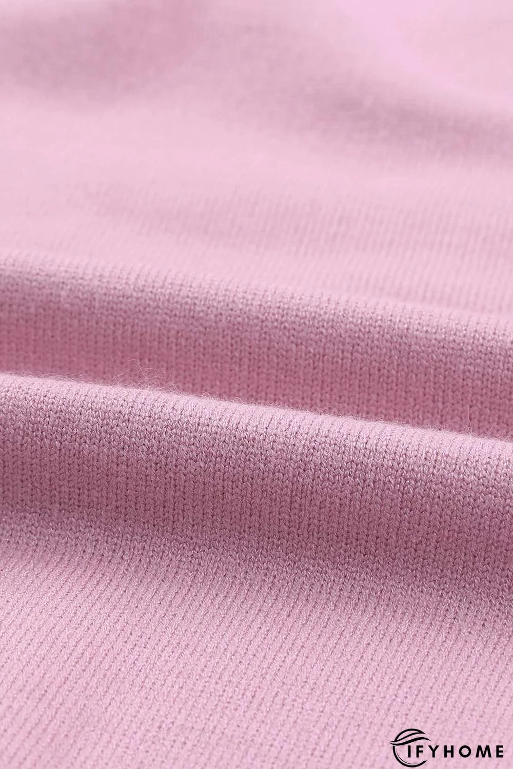 Pink Lace Splicing Knitted Sweater | IFYHOME