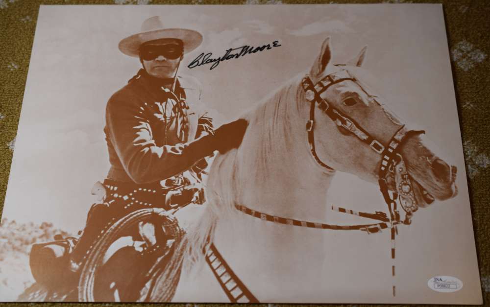 Clayton Moore Jsa Hand Signed Lone Ranger 11x14 Photo Poster painting Authenticated Autograph