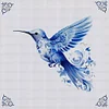 Blue And White Porcelain Hummingbird-11CT Stamped Cross Stitch 40*40cm
