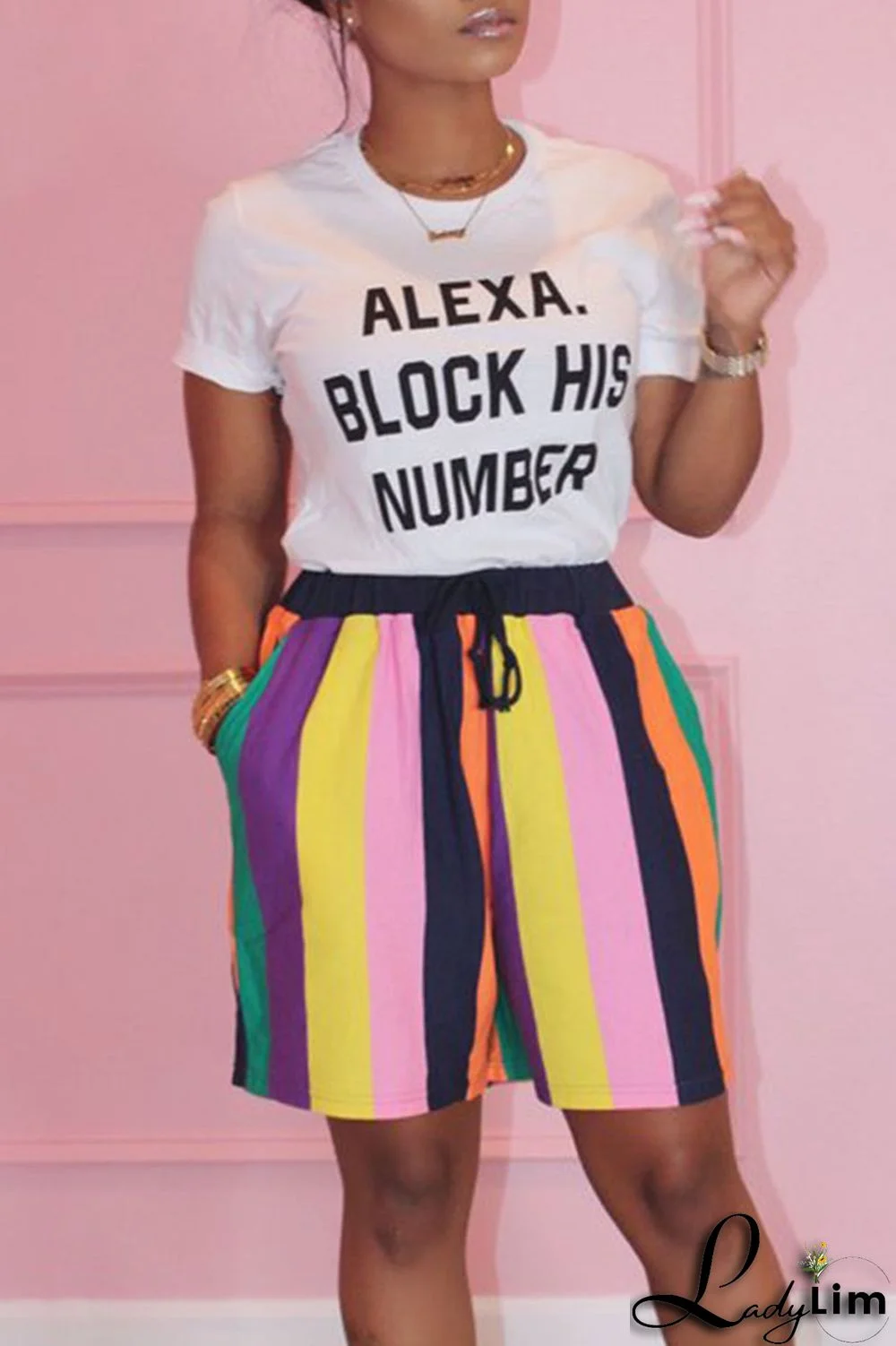 Red Casual Print Split Joint O Neck Short Sleeve Two Pieces