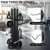 [US Local Warehouse] Vertical Gym Organization for Home Gym Storage Organizer Rack with Lat and Curl Bar Revolving Bars Workout Equipment Storage for 36 Handles & Straps Home Accessories Organization