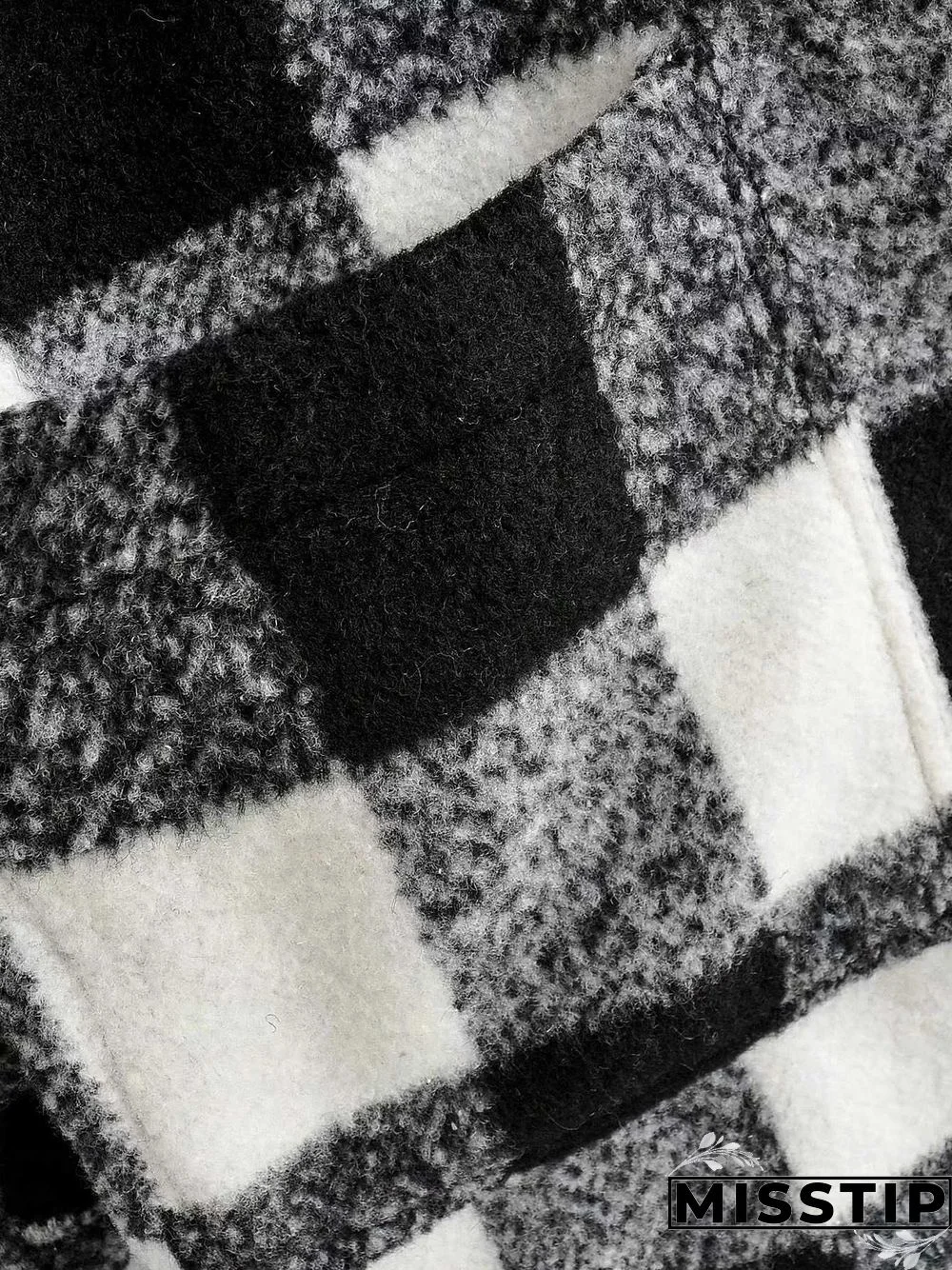 Classic Thick Colorblock Checked Button Down Shirt Jacket Woolen