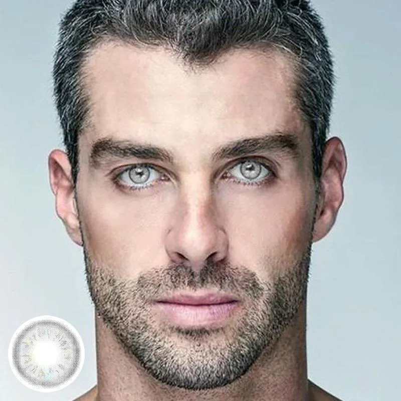 Men's gray crystal color (12 months) contact lenses