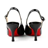 Women's 60mm Kitten Heel Slingback Red Bottom Pumps Patent Wedding Shoes