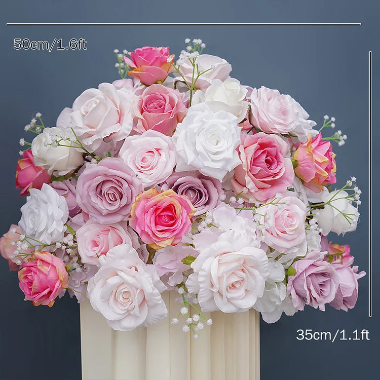 A8729 Pink White Orchid Baby's Breath Centerpieces Wedding Arrangement Floral