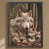 Diamond Painting -DIY Round Drill Parent Wolf