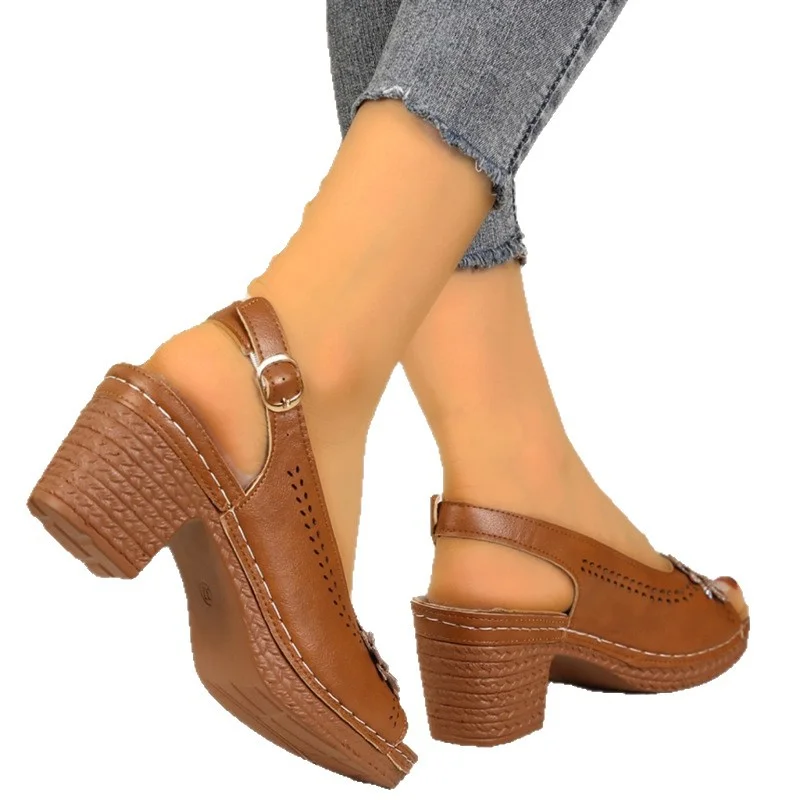 Breakj Breakj Flowers High-Hees Cool Slippers Women 2025 Summer New Fashion Casual Cold Slippers Women