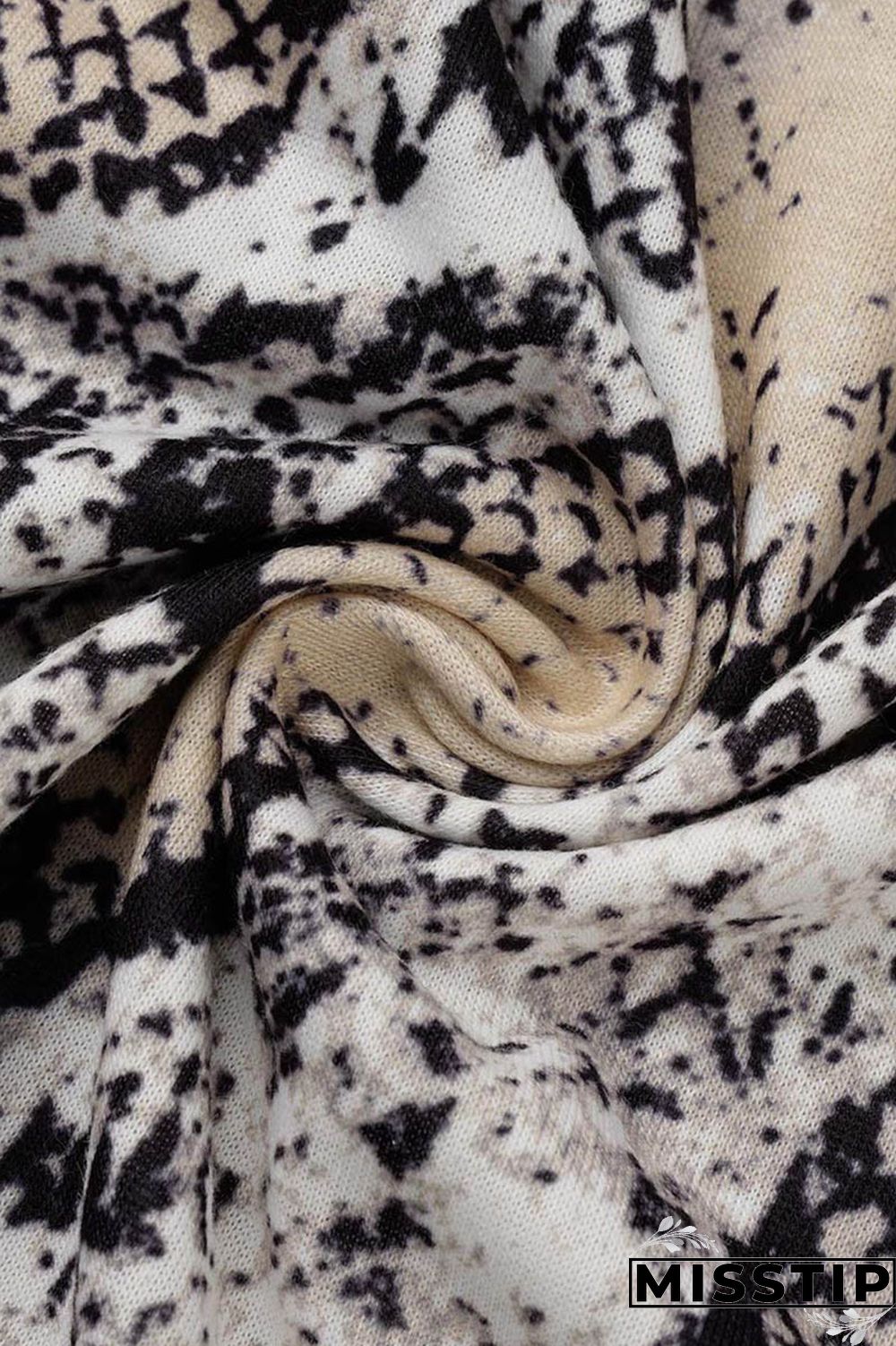 Brown Casual Print Patchwork Slit V Neck Long Sleeve Dresses