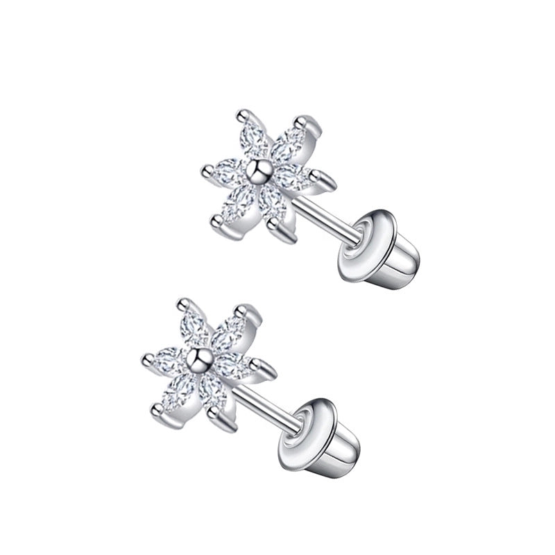 1 Pair Minimalist Cross Star Butterfly Plating Inlay Stainless Steel Zircon Ear Studs