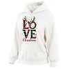 Women's Vintage Love Elk Christmas Print Long-Sleeve Mint Green Hoodie by Inlyline