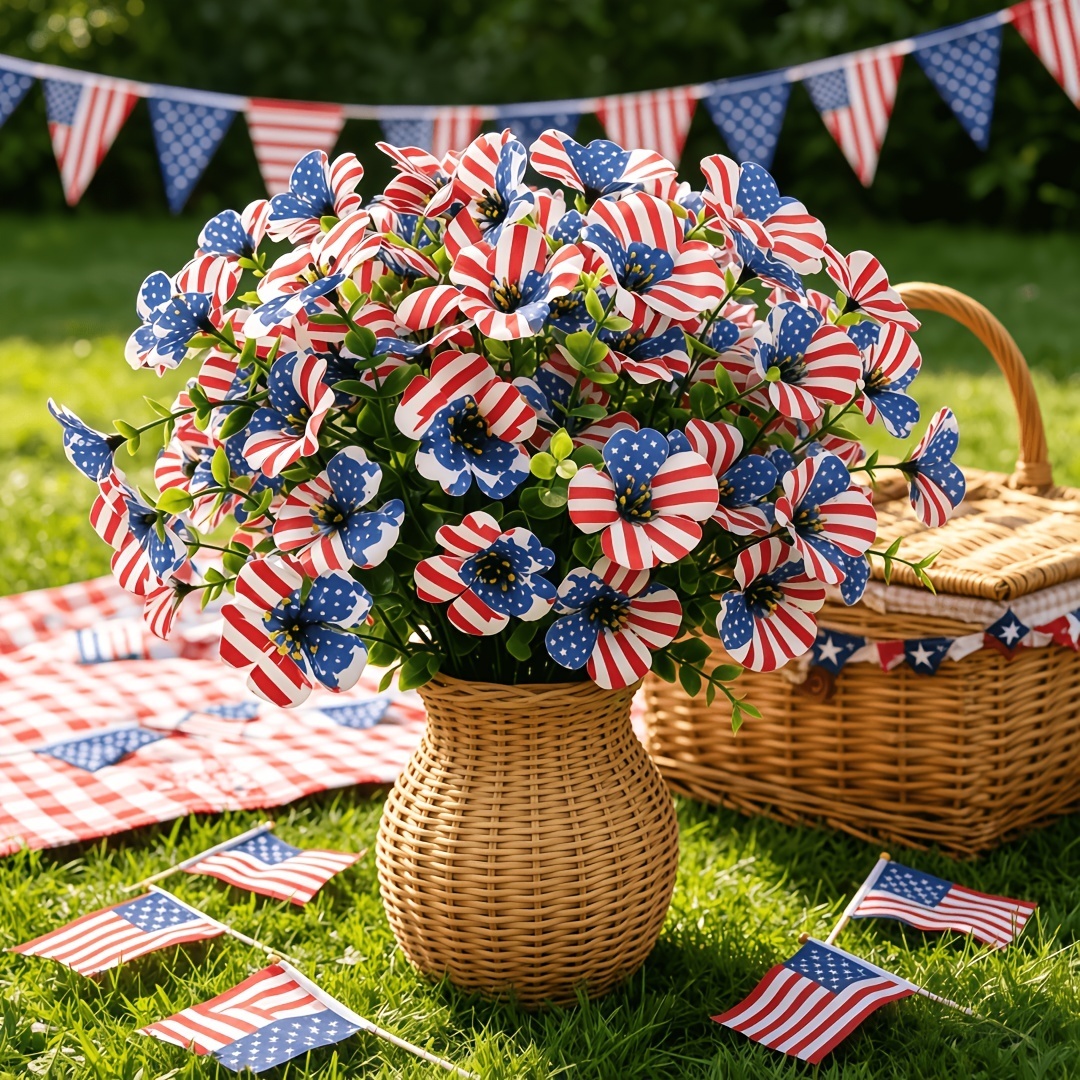 🔥4th of July Hot Sale 60% Off 🔥 Patriotic Red White Blue Artificial Flowers💐