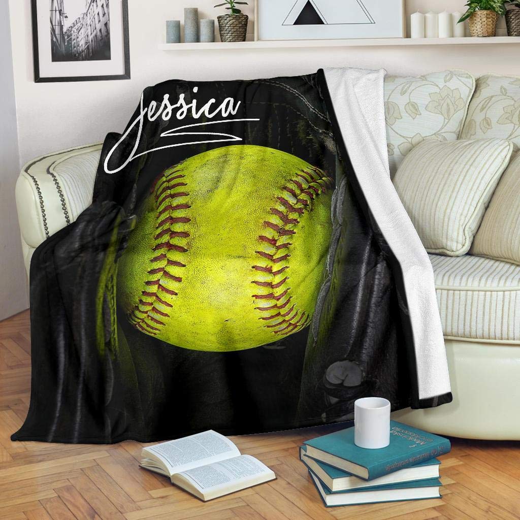 Personalized Softball Blanket for Comfort & Unique| BKKid188