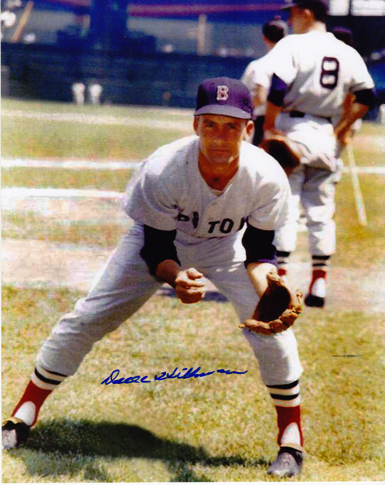 DAVE HILLMAN BOSTON RED SOX ACTION SIGNED 8x10