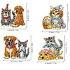 4 paires chat chien double face-bricolage boucles d&rsquo;oreilles