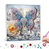 Kit d&rsquo;art diamant&eacute; de perceuse en forme sp&eacute;ciale bricolage de papillon fleur avec cadre 25x25cm