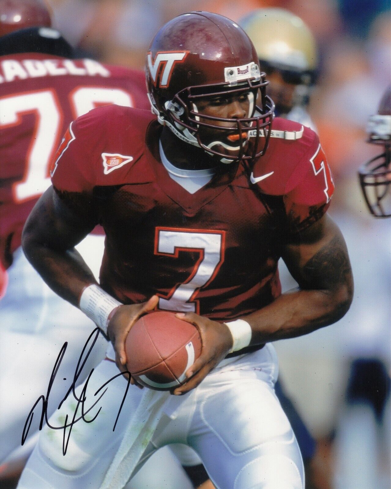 Mike Vick #1 8x10 Signed Photo Poster painting w/ COA Virginia Tech 0212419