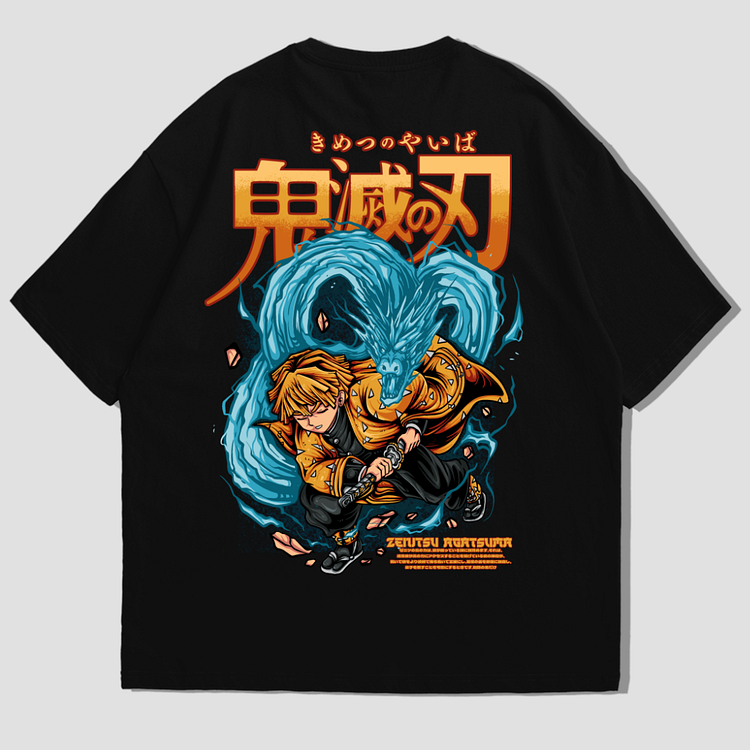 "Zenitsu x DEMON SLAYER" Oversized T