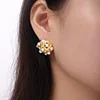 Stylish Copper Shell Pearls Golden Earrings