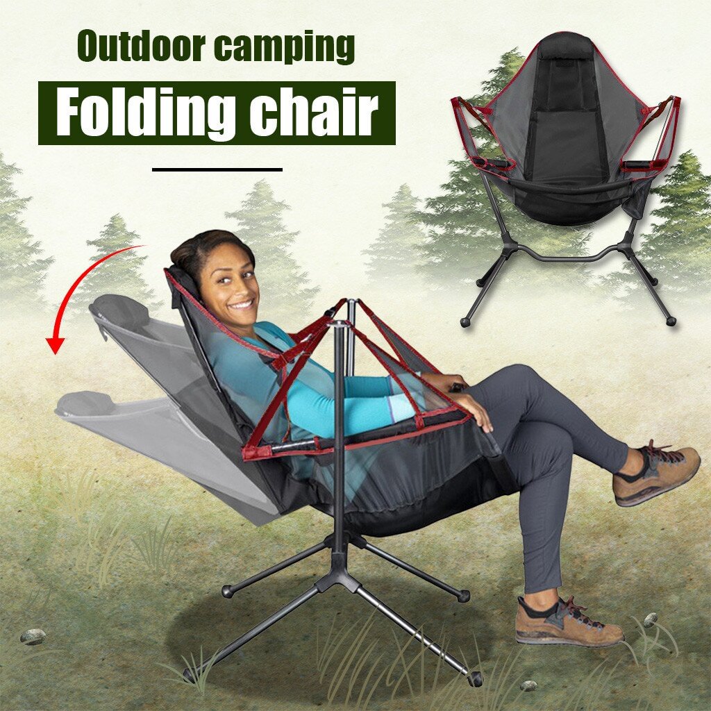 2021 Upgrade Recliner Luxury Camp Chair Swinging Camping Chair - vzzhome