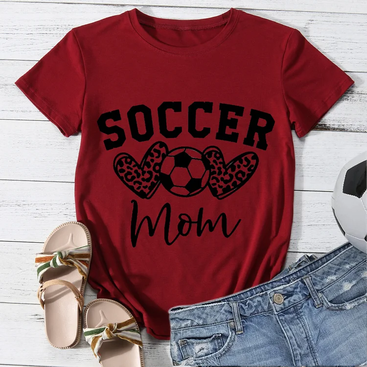 Soccer Mom Round Neck T-shirt-Annaletters