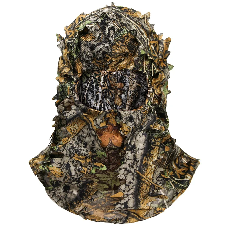 GUGULUZA Tactical Ghillie Camouflage Leafy Hat 3D Full Face Mask Headwear Turkey Camo Hunter Hunting Accessories