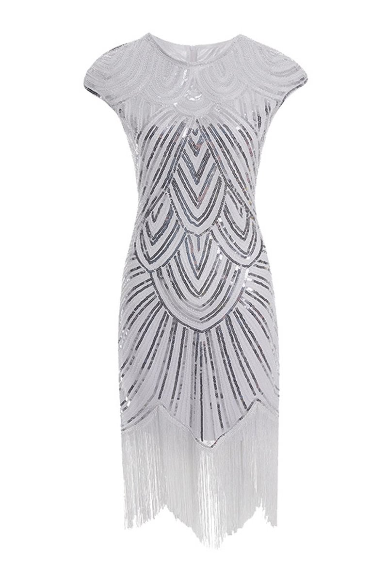 1920s Retro Sequin Fringe Flapper Midi Dresses