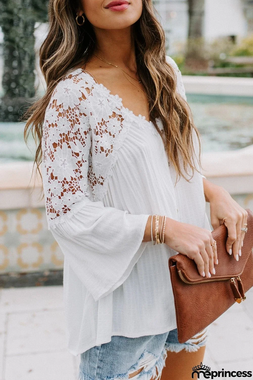 Crochet Lace Button Top