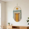 (Finished Product)Woven Hanging Tapestry Tassels No Drilling Sunset Wall Art Dream Catcher Handmade Colorful Tapestry for Apartment Living Room Bedroom Nursery Backdrop